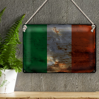 Blechschild Flagge Irland 30x20cm Flag of Ireland Rost