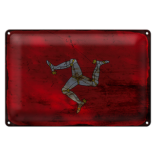 Blechschild Flagge Isle of Man 30x20cm Isle of Man Rost