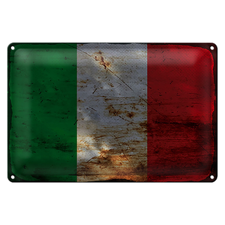 Blechschild Flagge Italien 30x20cm Flag of Italy Rost