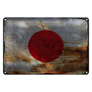 Blechschild Flagge Japan 30x20cm Flag of Japan Rost