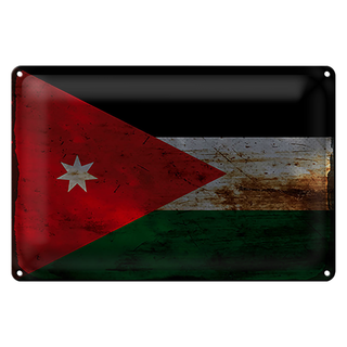 Blechschild Flagge Jordanien 30x20cm Flag of Jordan Rost