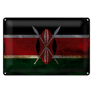 Blechschild Flagge Kenia 30x20cm Flag of Kenya Rost