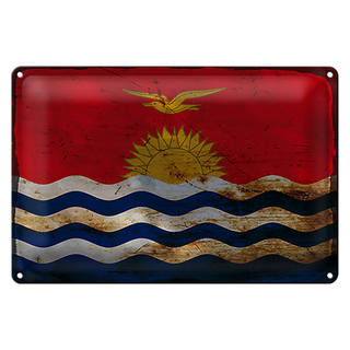 Blechschild Flagge Kiribati 30x20cm Flag of Kiribati Rost