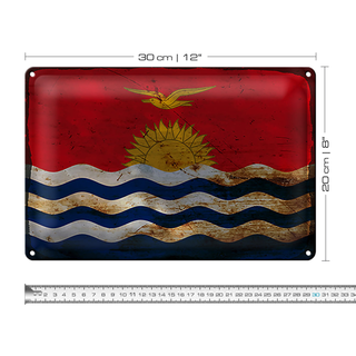 Blechschild Flagge Kiribati 30x20cm Flag of Kiribati Rost