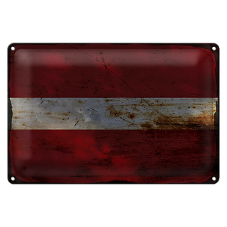 Blechschild Flagge Lettland 30x20cm Flag of Latvia Rost