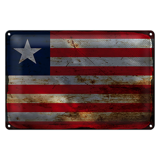 Blechschild Flagge Liberia 30x20cm Flag of Liberia Rost