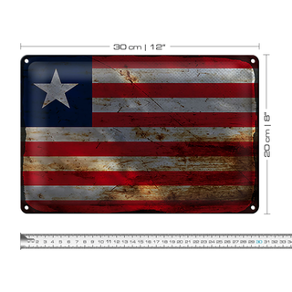 Blechschild Flagge Liberia 30x20cm Flag of Liberia Rost