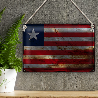 Blechschild Flagge Liberia 30x20cm Flag of Liberia Rost