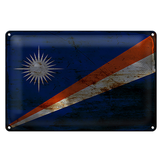 Blechschild Flagge Marshallinseln 30x20cm Flag Rost