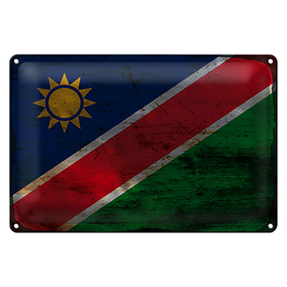 Blechschild Flagge Namibia 30x20cm Flag of Namibia Rost