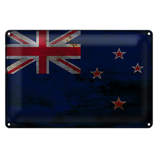 Blechschild Flagge Neuseeland 30x20cm New Zealand Rost