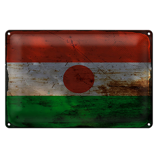 Blechschild Flagge Niger 30x20cm Flag of Niger Rost