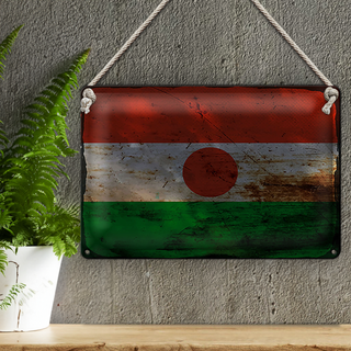 Blechschild Flagge Niger 30x20cm Flag of Niger Rost