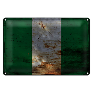 Blechschild Flagge Nigeria 30x20cm Flag of Nigeria Rost