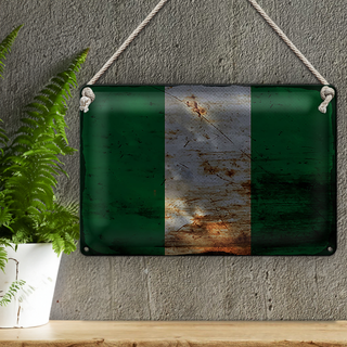 Blechschild Flagge Nigeria 30x20cm Flag of Nigeria Rost