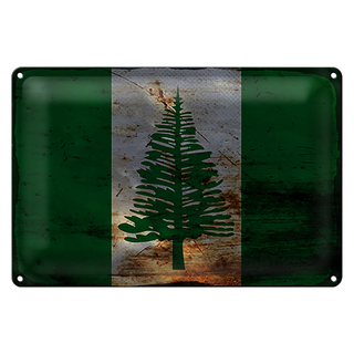Blechschild Flagge Norfolkinsel 30x20cm Flag Rost