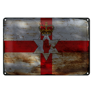 Blechschild Flagge Nordirland 30x20cm Flag Rost