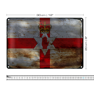 Blechschild Flagge Nordirland 30x20cm Flag Rost