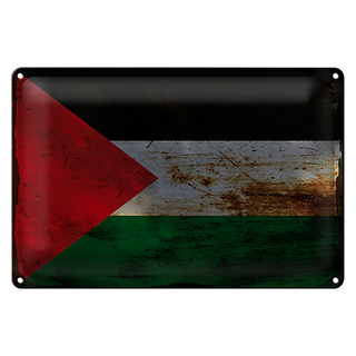 Blechschild Flagge Palästina 30x20cm Flag Palestine Rost