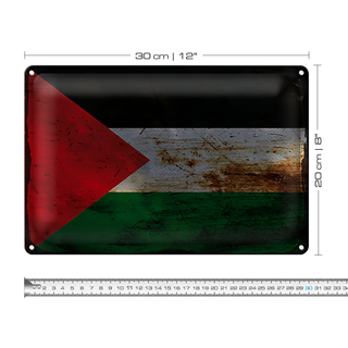 Blechschild Flagge Palästina 30x20cm Flag Palestine Rost