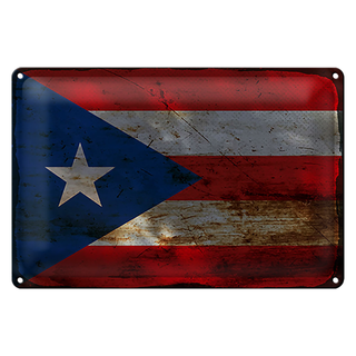 Blechschild Flagge Puerto Rico 30x20cm Puerto Rico Rost
