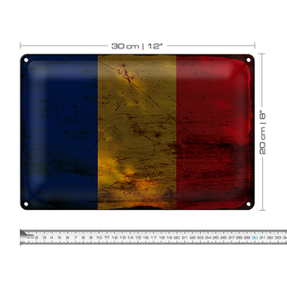 Blechschild Flagge Rumänien 30x20cm Flag of Romania Rost