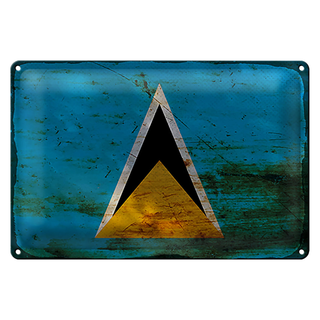 Blechschild Flagge Saint Lucia 30x20cm Saint Lucia Rost