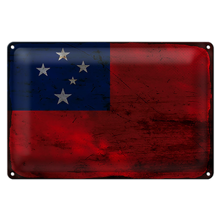 Blechschild Flagge Samoa 30x20cm Flag of Samoa Rost