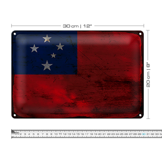 Blechschild Flagge Samoa 30x20cm Flag of Samoa Rost