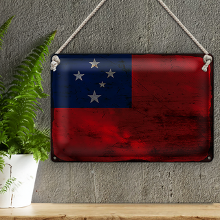 Blechschild Flagge Samoa 30x20cm Flag of Samoa Rost
