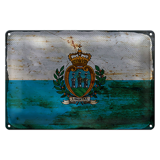 Blechschild Flagge San Marino 30x20cm San Marino Rost
