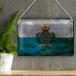 Blechschild Flagge San Marino 30x20cm San Marino Rost