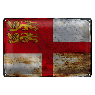 Blechschild Flagge Sark 30x20cm Flag of Sark Rost