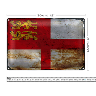 Blechschild Flagge Sark 30x20cm Flag of Sark Rost