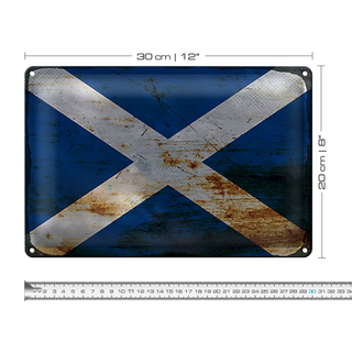 Blechschild Flagge Schottland 30x20cm Flag Scotland Rost