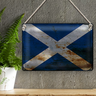 Blechschild Flagge Schottland 30x20cm Flag Scotland Rost