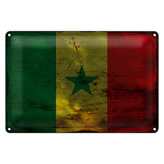 Blechschild Flagge Senegal 30x20cm Flag of Senegal Rost