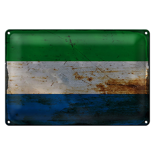 Blechschild Flagge Sierra Leone 30x20cm Sierra Leone Rost