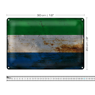 Blechschild Flagge Sierra Leone 30x20cm Sierra Leone Rost