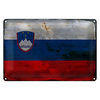 Blechschild Flagge Slowenien 30x20cm Flag Slovenia Rost