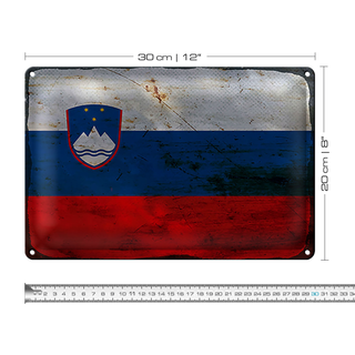 Blechschild Flagge Slowenien 30x20cm Flag Slovenia Rost