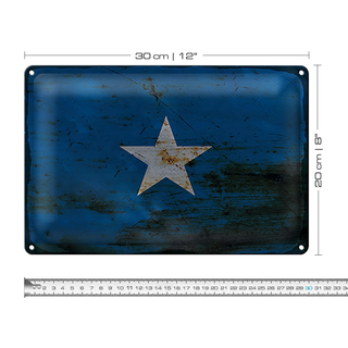 Blechschild Flagge Somalia 30x20cm Flag of Somalia Rost