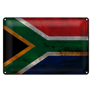 Blechschild Flagge Südafrika 30x20cm South Africa Rost