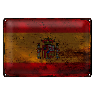 Blechschild Flagge Spanien 30x20cm Flag of Spain Rost