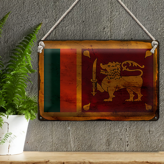 Blechschild Flagge Sri Lanka 30x20cm Flag Sri Lanka Rost