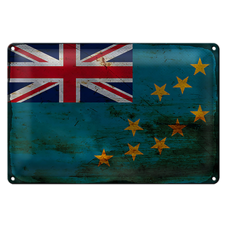 Blechschild Flagge Tuvalu 30x20cm Flag of Tuvalu Rost