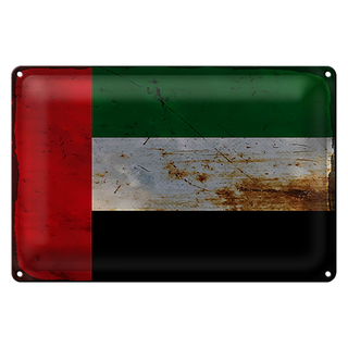 Blechschild Flagge Arabische Emirate 30x20cm Flag Rost