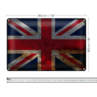 Blechschild Flagge Union Jack 30x20cm United Kingdom Rost