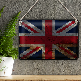 Blechschild Flagge Union Jack 30x20cm United Kingdom Rost