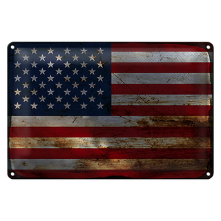 Blechschild Flagge Vereinigte Staaten 30x20cm States Rost